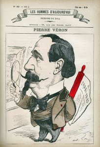 Portrett av Pierre Veron (1831-1900), fransk forfatter og poet. Karikatur av Gill, Paris. av Andre Gill