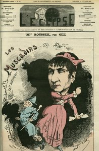 Portrett av Roselia Rousseil, en fransk sangerinne, hun spilte Comedie Francaise. Omslag i "" L