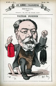 Portrett av Victor Poupin (1838-1906), fransk politiker. Tegneserie av Gill, i «Les Homme d'Today», Paris av Andre Gill