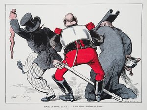 Veien til Roma - de gikk, nikket med hodet, fra History of the Third Republic, Vol. I, Politisk historie, pub.1933 av Andre Gill