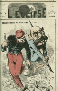 Sko Nationales, Otto von Bismarck (1815-1898) byttet ut støvlene sine mot treskoene på Mosel. Omslag i "" L