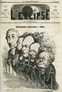 Noen advokater, Emmanuel Arago (1812-1896), Leon Gambetta (1838-1882), Jules Grevy (1807-1891), Laurier og Adolphe Cremieux (1796-1880). Omslag i "" L