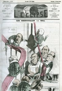 The Frogs, en tegneserie av politikere i president Thiers regjering i frosker. Omslag i "" L