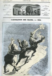 Tilbedelsen av magi, hertugen av Broglie (1821-1901), president Mac-Mahon (1808-1893), Henri d