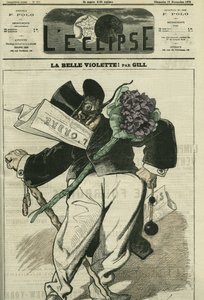 Den vakre fiolen, en illustrasjon av en bonapartistisk tilhenger, med avisen "" L