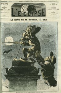 Drømmen til Rouher, Eugene Rouher (1814-1884), politiker, minister for Napoleon III og leder av det bonapartistiske partiet, han drømmer om en retur av Napoleon III. Omslag i "" L