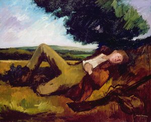 Jegerne hviler eller den sovende jegeren, 1929 av Andre Mare