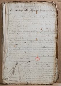 Ms 198 Page fra Traite des Sections Coniques, 1788