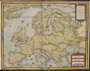Kart over Europa, The Universal Cosmography of André Thevet av Andre Thevet