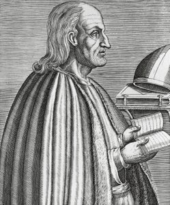 Portrett av Anselm av Canterbury også kjent som Anselm av Aosta (1033-1109), helgen, teolog og kirkedoktor, erkebiskop av Canterbury, gravering fra 1584 av Andre Thevet (1502-1590)