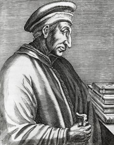 Portrett av Cosimo de' Medici, kjent som Elder (1389-1464), italiensk politiker, gravering fra The Real Portraits and Lives of Illustrious Men av Andre Thevet