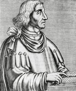 Portrett av Philippes de Commines (ca. 1445-ca. 1512), historiker og diplomat, gravering fra The True Portraits and Lives of Illustrious Men av Andre Thevet