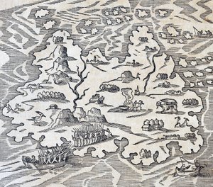 Trinity Island, gravering fra Universal Cosmology, av Andre Thevet (1504-1592), Paris av Andre Thevet