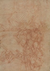 Slaget ved Spoleto, ca. 1575 (rød kritt på papir) av Andrea (1539-1614) Vicentino
