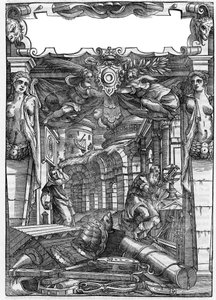Plate taken from the book “” De architectura””, deals with the architecture of Marcus Vitrubius Pollio dit Vitruvio (1st century BC), Roman architect. Italian edition of 1556. Engraving after drawing by Palladio. av Andrea (after) Palladio