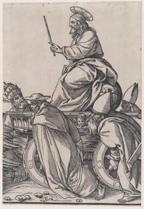 Section E: Christ riding on a triumphal cart, from The Triumph of Christ, 1836.    1189591   no       norwegian Successfully Translated  Original: Atelierhoek met stoel en kunstkast, te Den Haag, Nieuwe Schoolstraat 28 Translat: Atelierhoek met stoel en ku