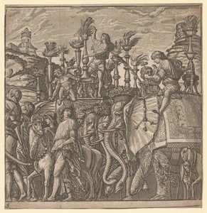 The Triumph of Julius Caesar: Elephants Carrying Torches av Andrea Andreani