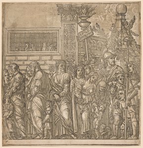 Julius Cæsars triumf: prosesjon av menn, kvinner og barn, 1593-99. av Andrea Andreani