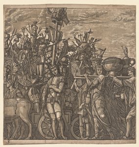 The Triumph of Julius Caesar: Soldiers Marching with Trophys of War av Andrea Andreani