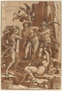 Allegori om dyd av Andrea Andreani after Jacopo Ligozzi