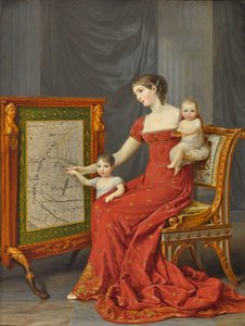 Prinsesse Augusta av Bayern med barna Josephine og Eugenie.