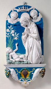 Madonna av liljene, tilbedelse av barnet av Andrea Della Robbia