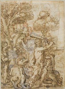 Hercules dreper slangen Ladon i Hesperidenes hage
