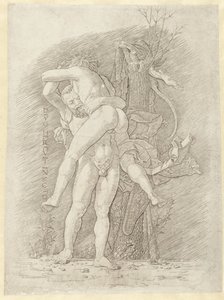 Hercules en Antaeus Divo Hercules invincto (tittel på objekt)