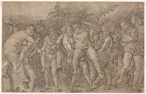 Bacchanal med Silenus av Andrea Mantegna