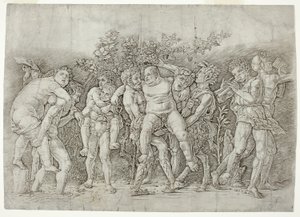 Bacchanal med Silenus av Andrea Mantegna