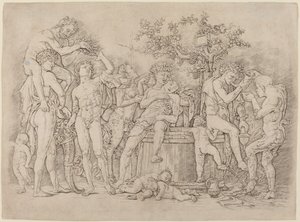 Bacchanal med et vinkar av Andrea Mantegna