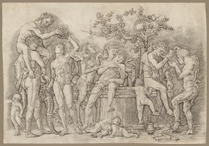 Bacchanal med et vinkar av Andrea Mantegna