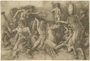 Battle of Sea-Gods, venstre halvdel av en frise av Andrea Mantegna