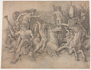 Battle of the Sea Gods - venstre del av Andrea Mantegna