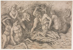 Battle of the Sea Gods - høyre del av Andrea Mantegna