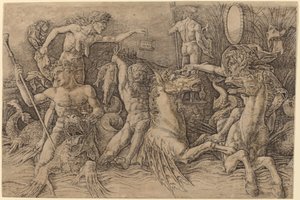 Battle of the Sea Gods [venstre halvdel] av Andrea Mantegna