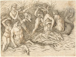 Battle of the Sea Gods [høyre halvdel] av Andrea Mantegna