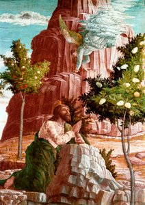 Kristus ber i Oljehagen. Detalj. Predelle av altertavlen til San Zeno de Verona. Maleri (tempera) på tre av Andrea Mantegna (1431-1506) av Andrea Mantegna