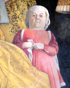 Dverg av retten, detalj fra Court Wall av Andrea Mantegna