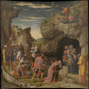 Epiphany Triptych from the Uffizi Uffizi Tryptich, sentralpanel, ca 1463-1464 av Andrea Mantegna