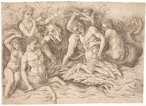 Battle of the Sea Gods, høyre halvdel av Andrea Mantegna