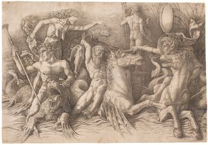 Battle of the Sea Gods, venstre halvdel av Andrea Mantegna