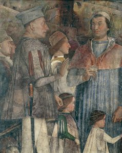 Louis II, kardinal Francesco, Francesco II og Sigismondo Gonzaga, detalj fra møtemuren av Andrea Mantegna