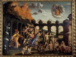 Minerve jager laster fra Vertu hagemaleri av Andrea Mantegna (1431-1506) 1400-tallets søn. 1,6x1,92 m av Andrea Mantegna