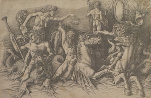The Battle of the Sea Gods Venstre del av en frise, ca. 1485-88.