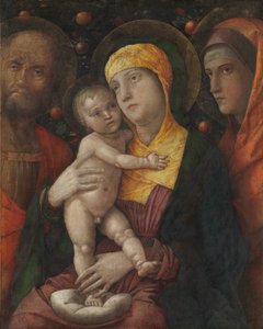 Den hellige familie med Maria Magdalena, ca. 1495-1500. av Andrea Mantegna
