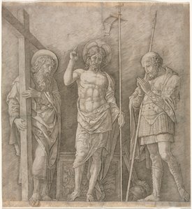Den oppstandne Kristus mellom St Andrew og Longinus, tidlig på 1470-tallet. av Andrea Mantegna