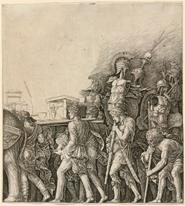 Cæsars triumf: Soldater bærer trofeer av Andrea Mantegna