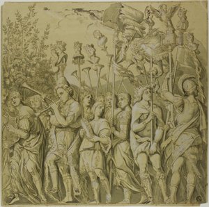 Triumfer av Julius Cæsar: Lerret nr. VII av Andrea Mantegna