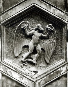 Daedalus, dekorativt relieff fra Campanile, Firenze, ca. 1348-50 (marmor) (s/hv-foto) (se også 103681) av Andrea Pisano